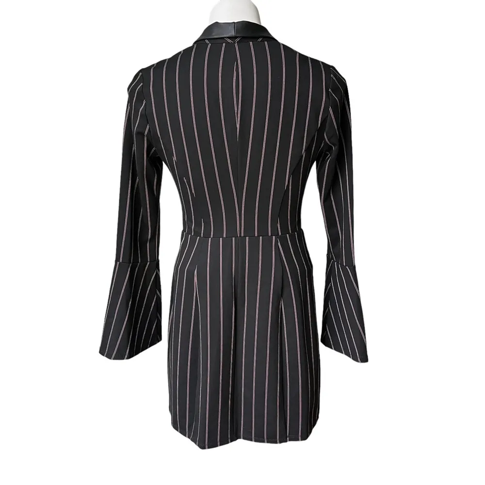 NWT, BCBGeneration Striped Surplice Tuxedo Dress - Image 5