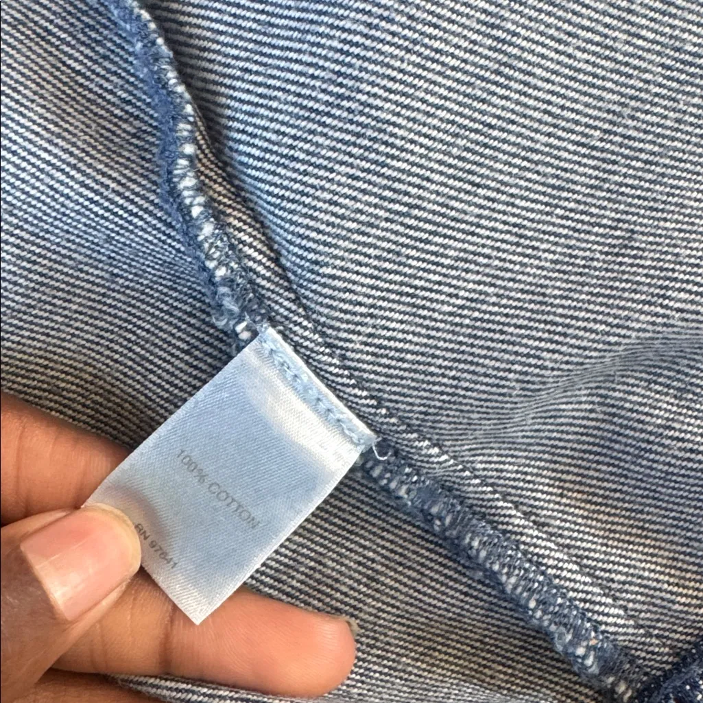 J. Jill Button Down Denim Jacket SIZE M Blue Size M - Image 4