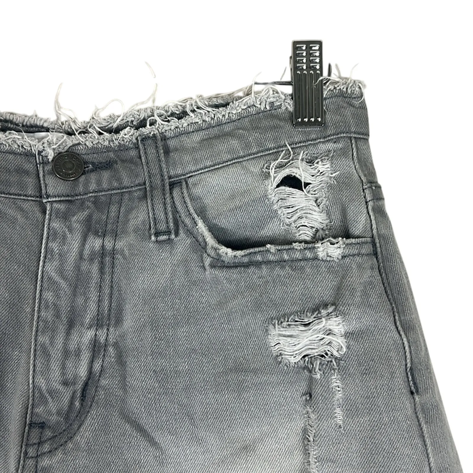 Flying Monkey Denim Cutoff Shorts Womens 26 Gray Distressed High Rise Festival - Image 2