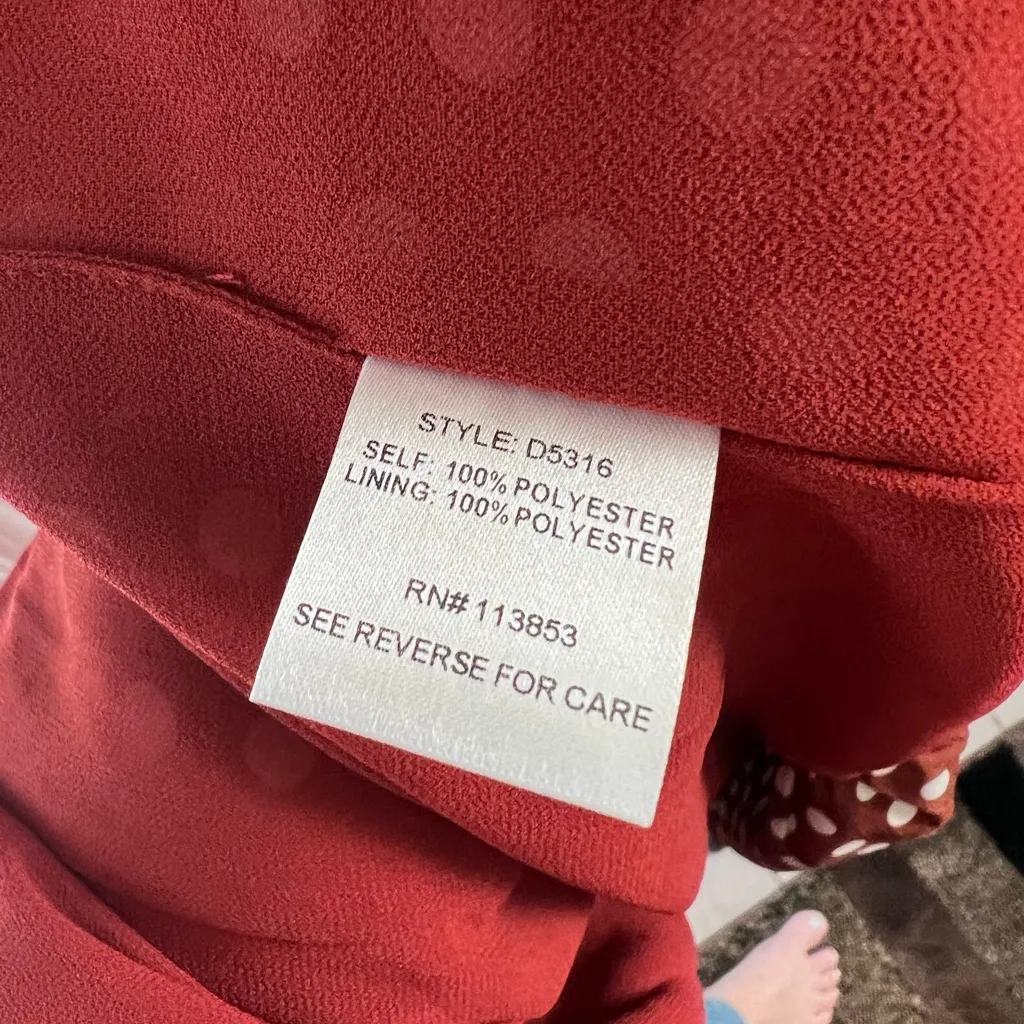 Sugarlips Wrap Dress Terracotta Polka‎ Dot Adjustable sz L NWT - Image 9