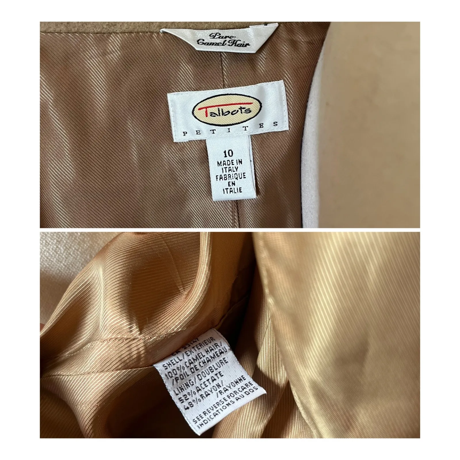Vintage 90s Talbots‎ Made in Italy Camel Hair Blazer Jacket Women's Petites 10 - Image 5