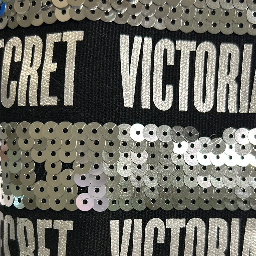 Victoria’s Secret 2018 Black & Sequined Canvas Tote Bag - Image 7