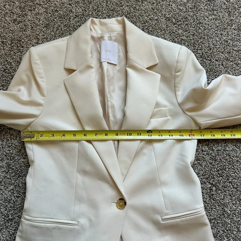 MNG by Mango ivory button up blazer size 4 - Image 11