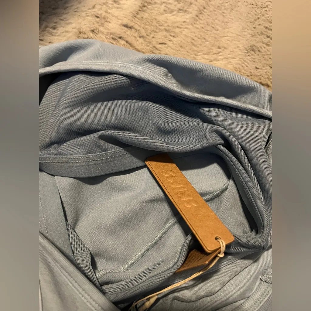 NWT SKIMS Outdoor Mid Thigh Bodysuit in Denim/Pacific Blue - Image 8