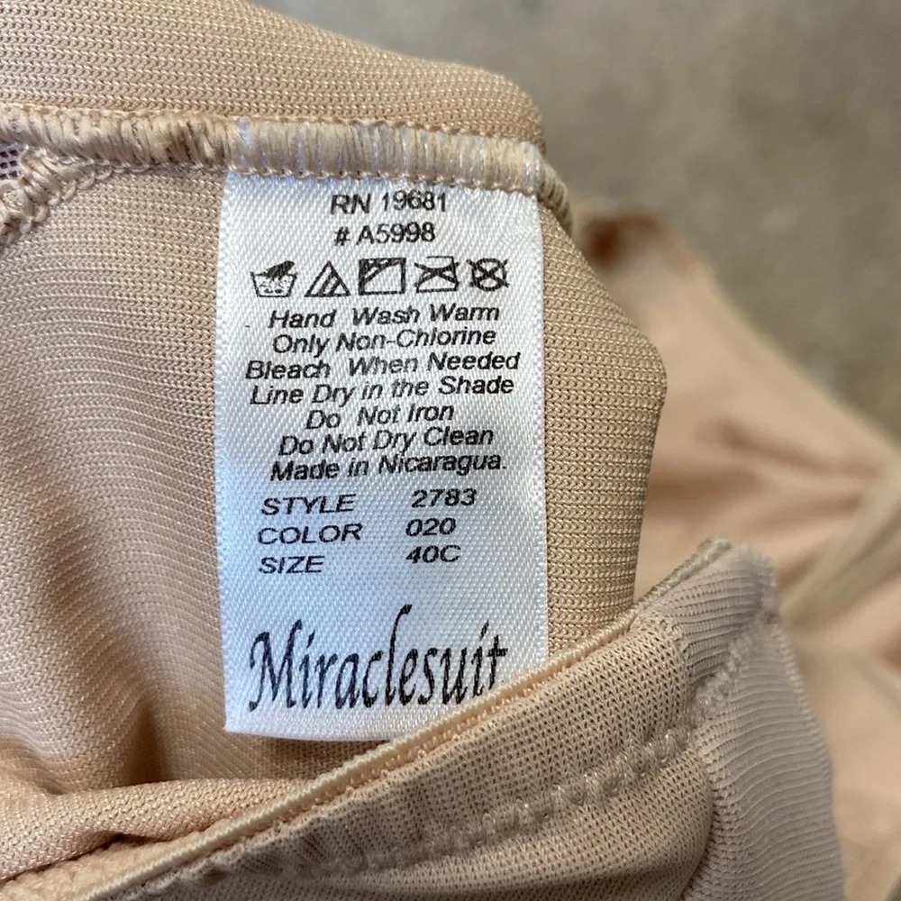 Miraclesuit Nude Wired Shapewear Bodysuit Size 40 C - Image 3