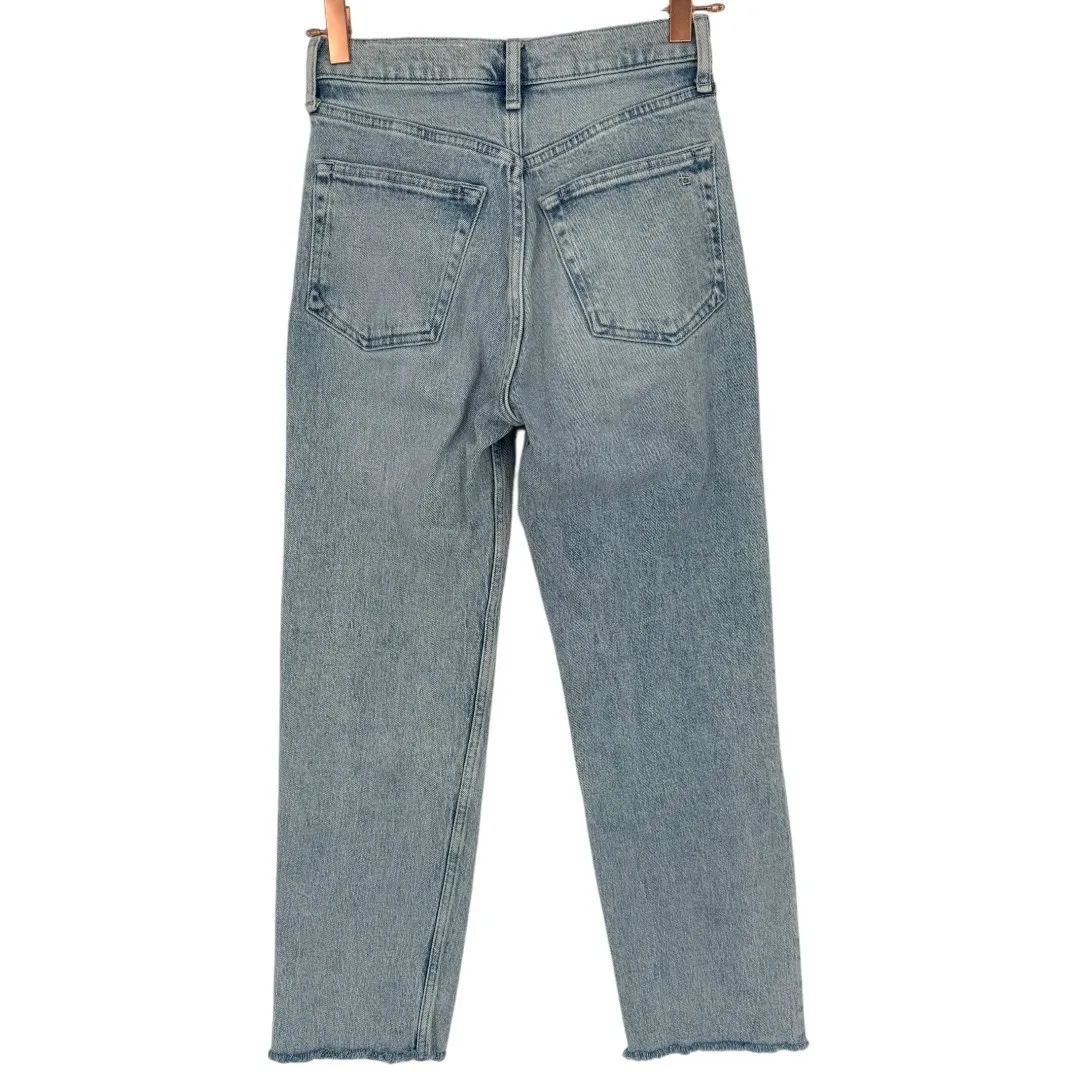 Rag & Bone Harlow Mid Rise Ankle Straight Jeans Kaya Light Wash Denim Size 23 - Image 6