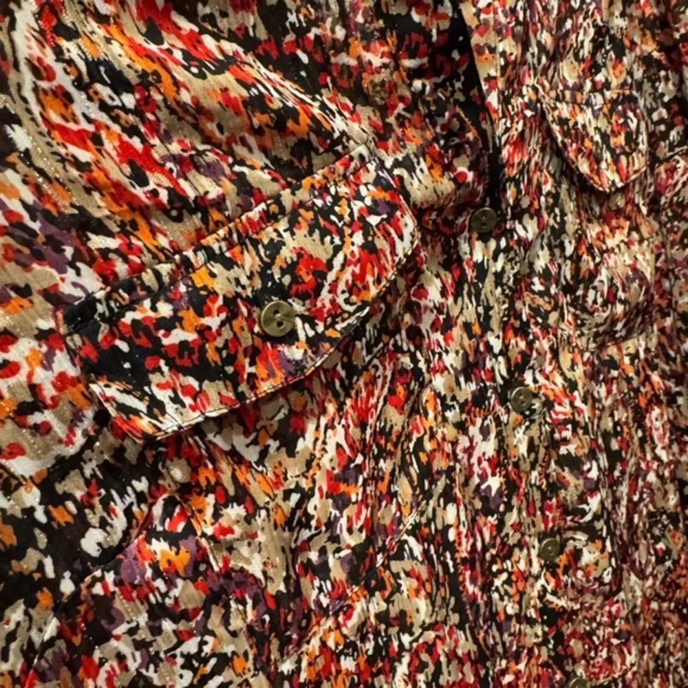 Roz & Ali‎ Floral Orange and Rex Button-Up Blouse - Size 2XL - Image 3