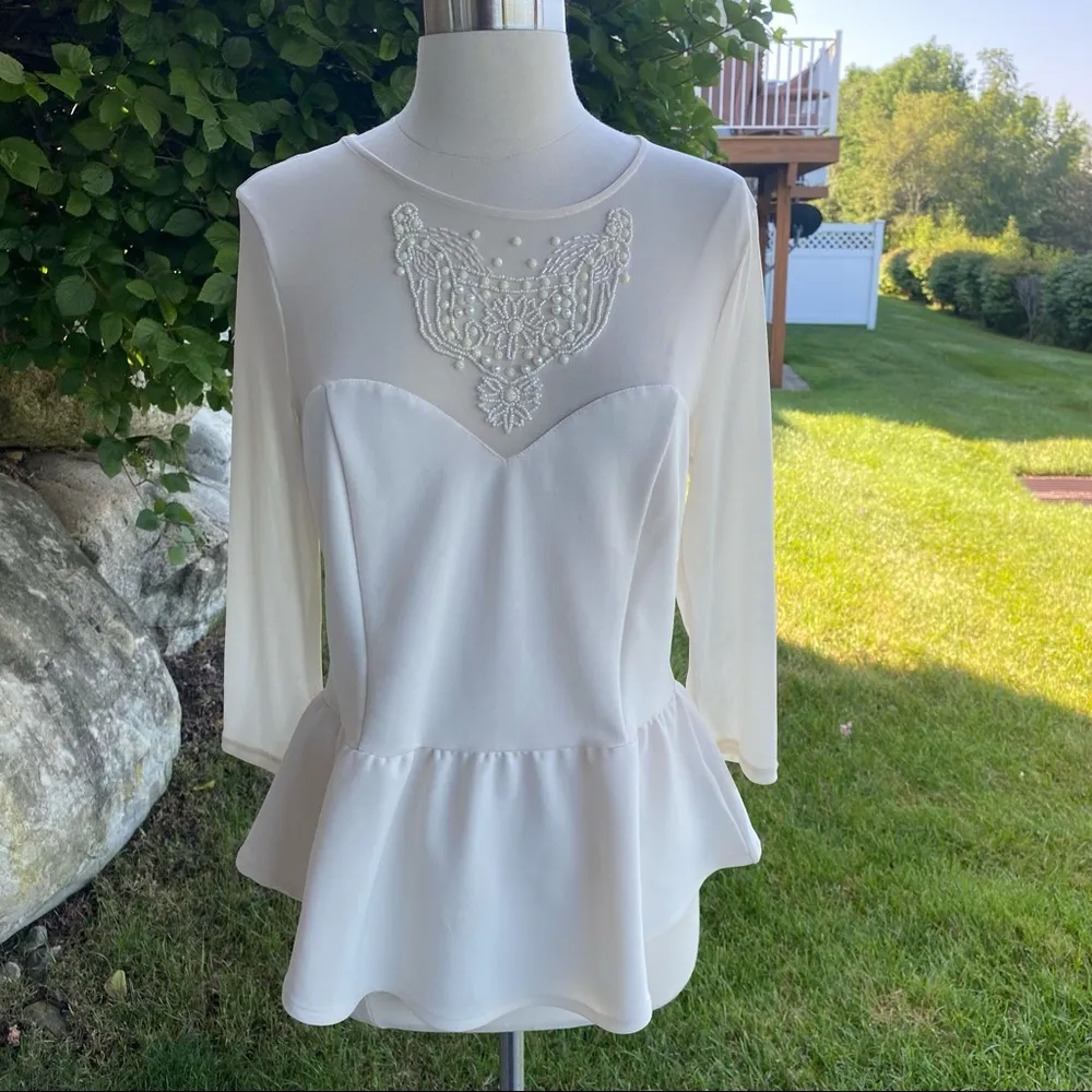 Forever 21 Peplum Top with Embellishments - Image 2