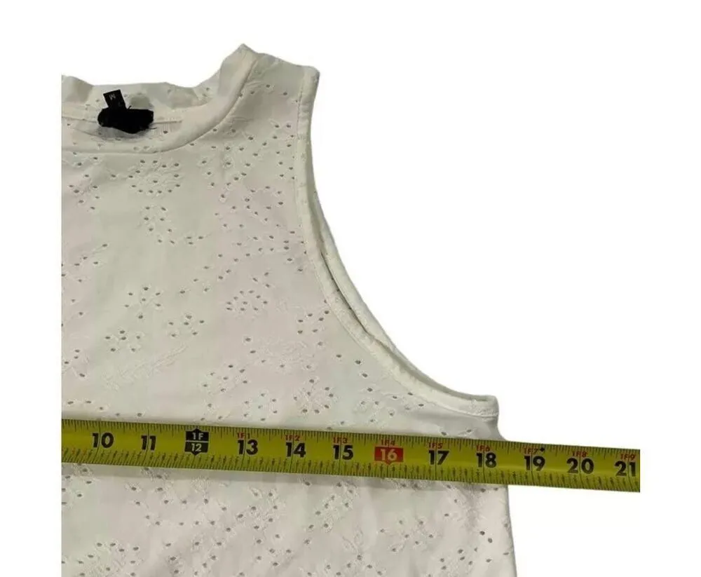W5 Anthropologie Eyelet Tank Top Shirt Women's Size Medium | 17-611 - Image 7