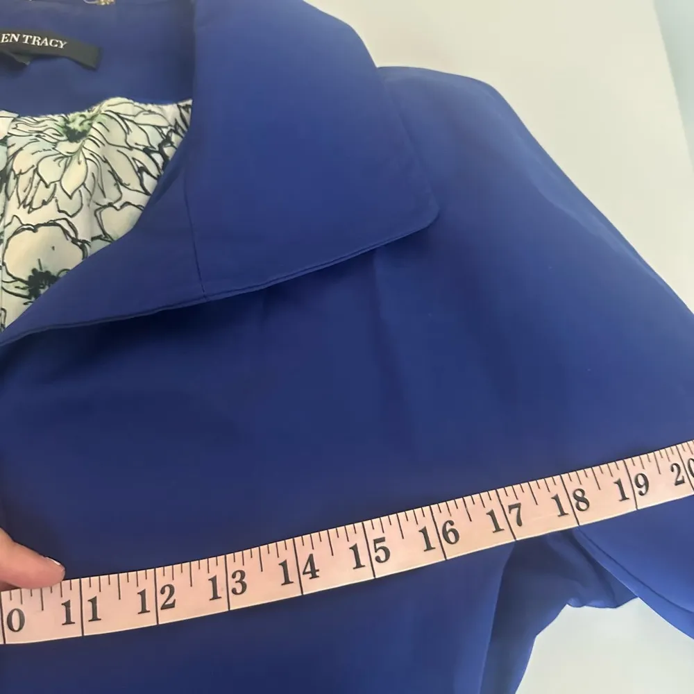 Ellen Tracy Royal Blue Rain Jacket Size Medium - Image 8