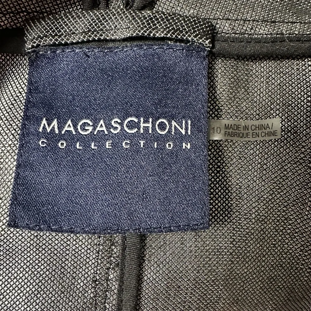 Magschoni Collection Gray Black Waterfall Cardigan Long Sleeve Size 10 Classy - Image 5