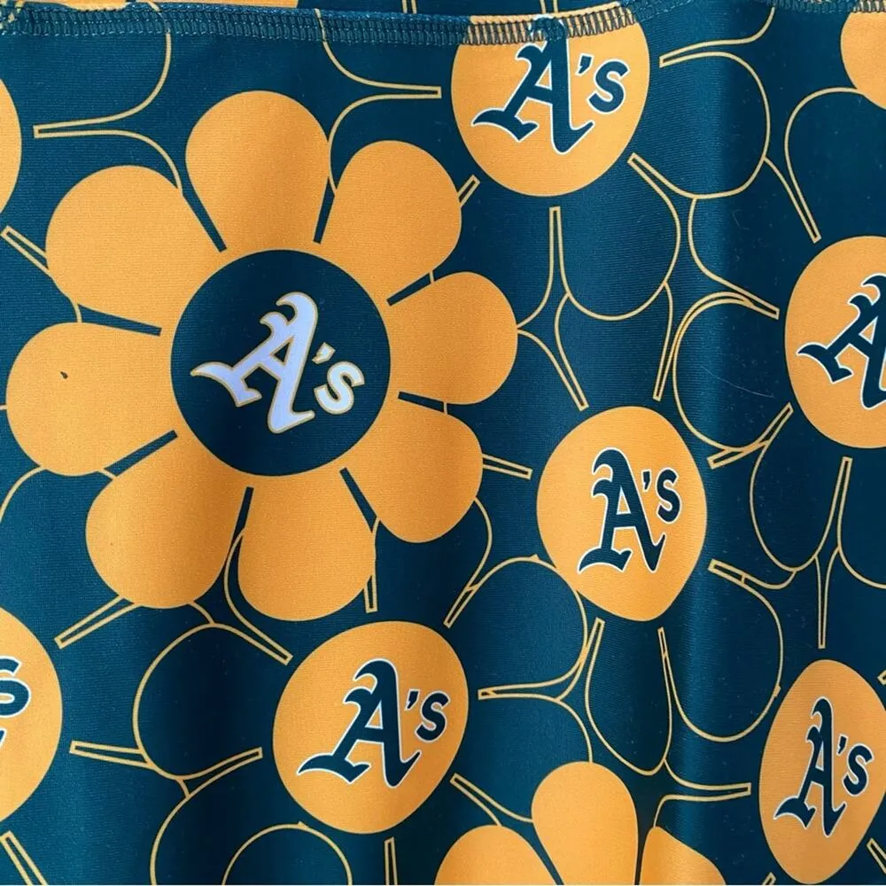 Loudmouth Oakland A’s Athletics Flower Skort Golf Skirt Green MLB NWTs large Yellow - Image 6