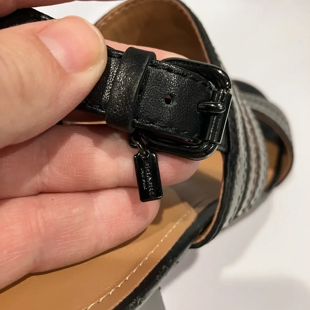 Coach Princeton heeled sandals metallic leather size‎ 7.5 - Image 6