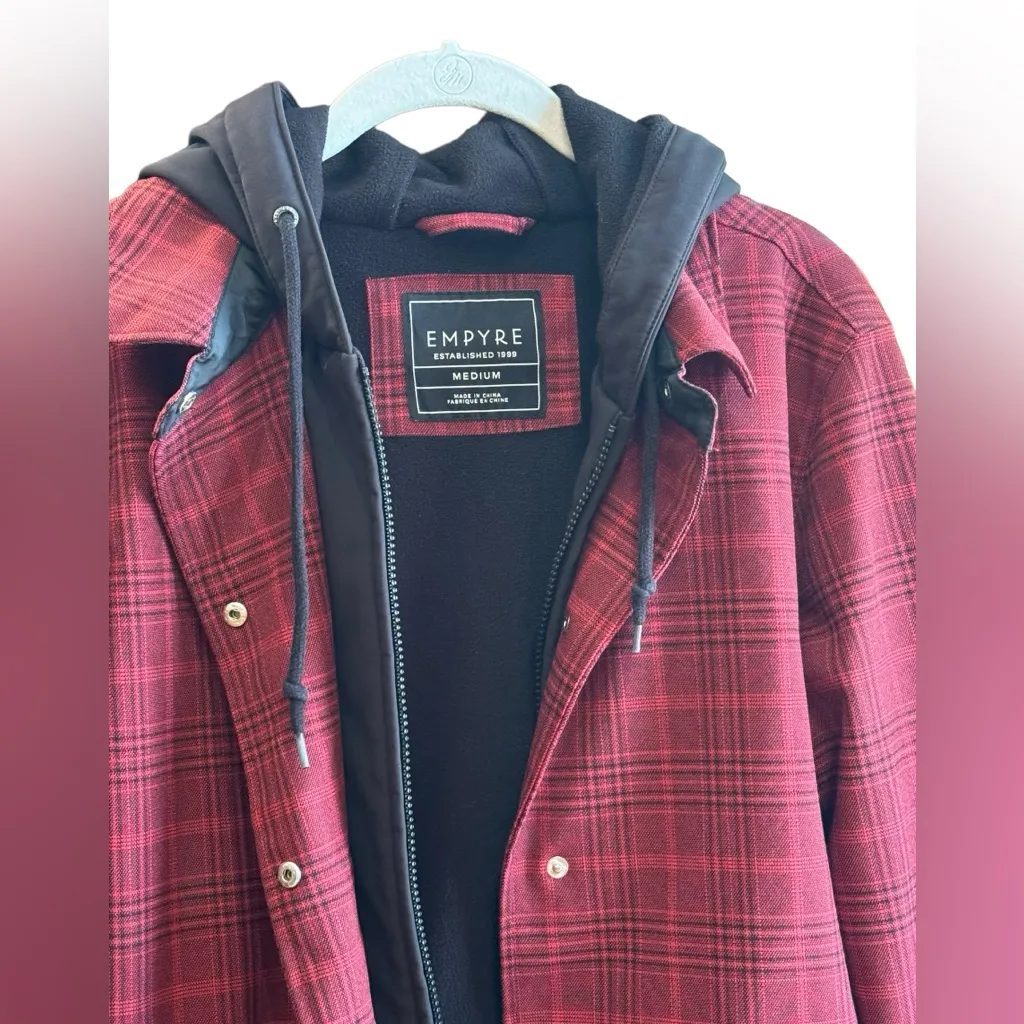 EMPYRE Traversed Soft Shell Plaid Jacket M Red/Black 20” p2p Red Size M - Image 6