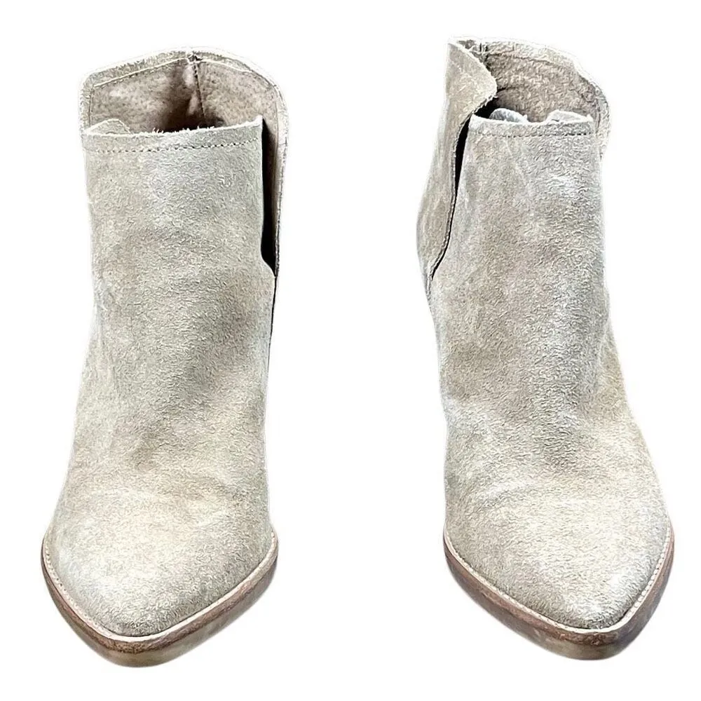 Dolce Vita Spade Suede Ankle Pointed Booties 7.5 Tan - Image 8