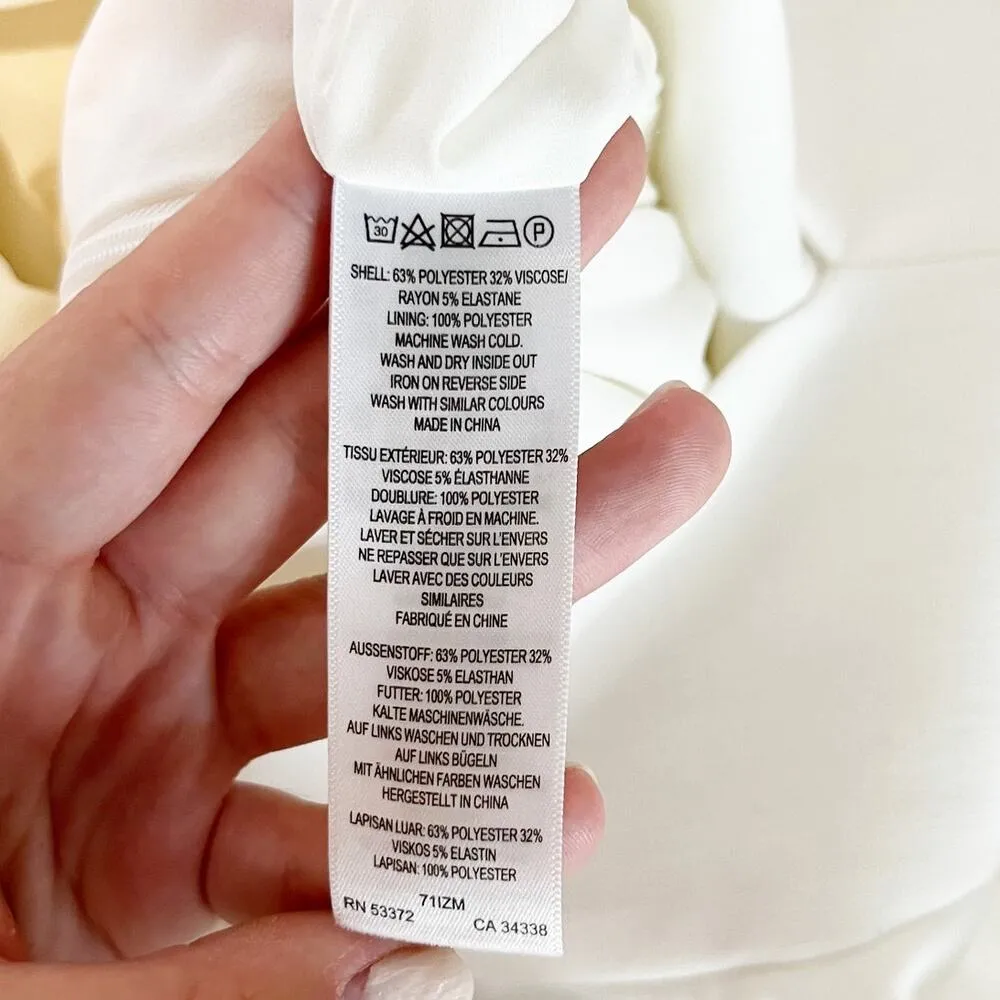 French Connection Whisper Ruffle V Neck Mini Dress White 6 - Image 6