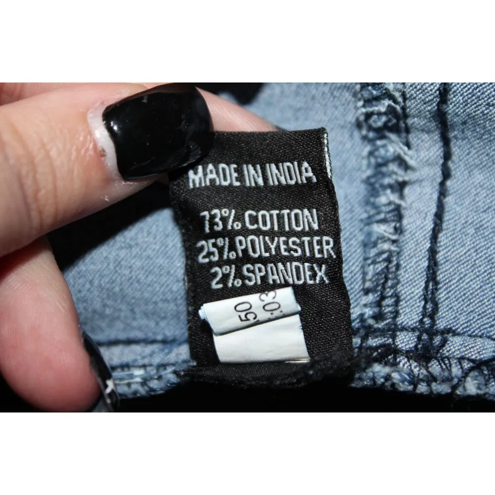 NWT Womens THRILL Jeans Denim Corset Blue Denim Silver Hardware Crop Top Size M Size M - Image 6