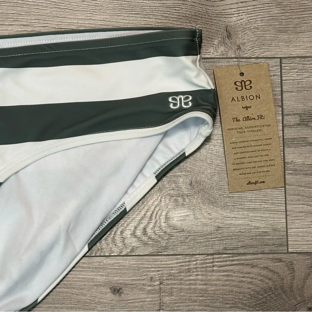 NWT Albion HORIZON  Sage Stripe‎ Hipster BOTTOMS Size XL - Image 3