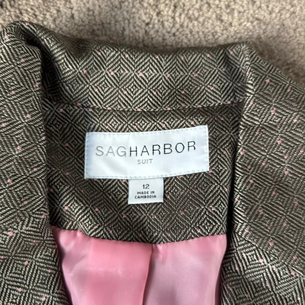 Sag Harbor Skirt Suit Two Piece Set SIZE 12 - Image 3