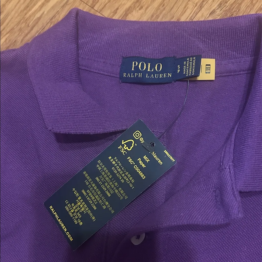 Polo Ralph Lauren Cotton Mesh Polo Dress Purple size S - Image 4