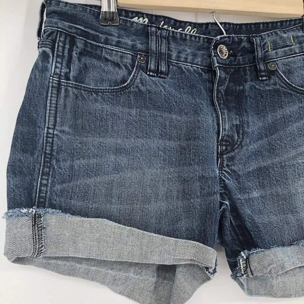 Madewell Size 26 Cut Offs Denim Jean Shorts Low Rise Mid Wash Distressed - Image 3