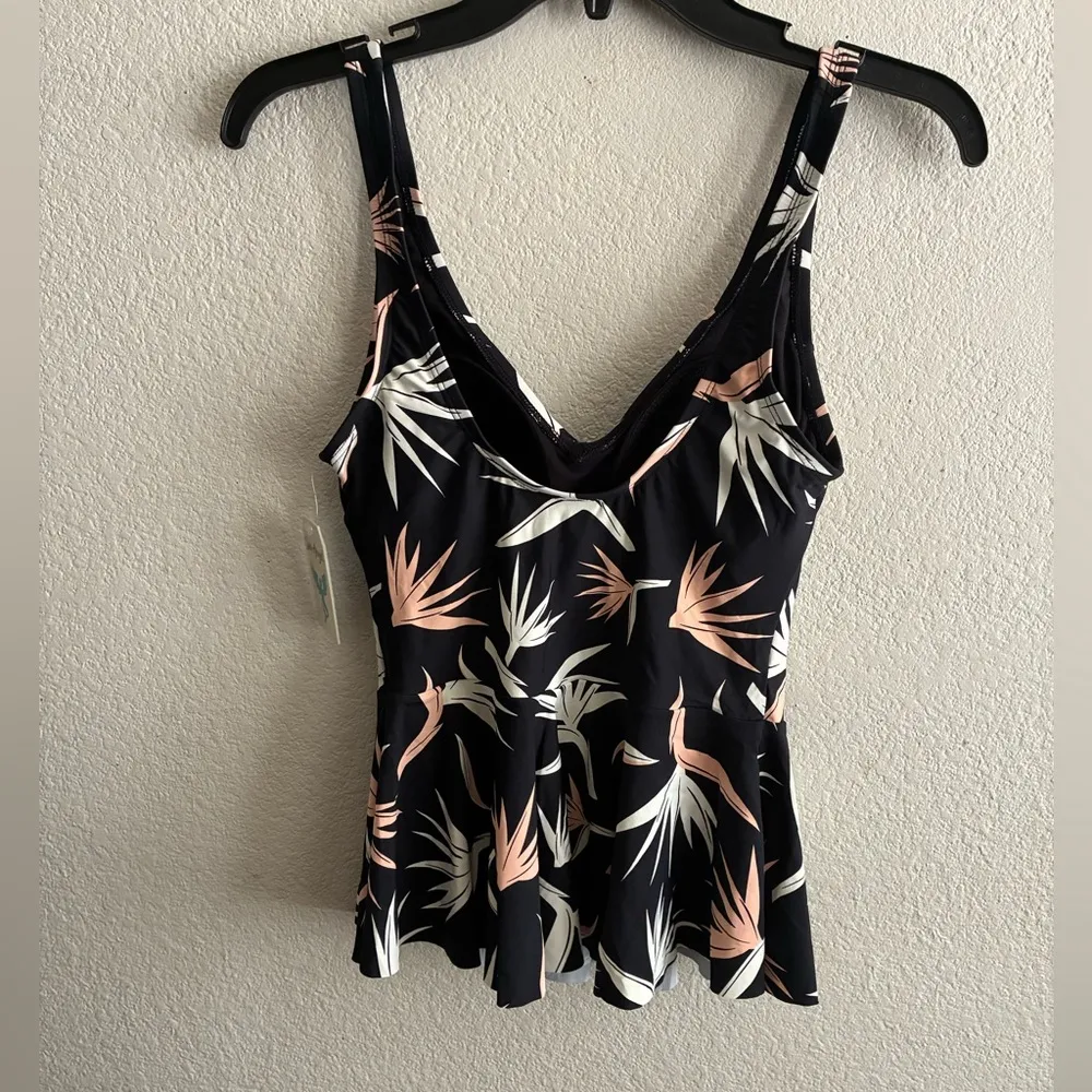 🆕Sea Angel Birds Of Paradise Print Peplum Tankini S🆕 - Image 3