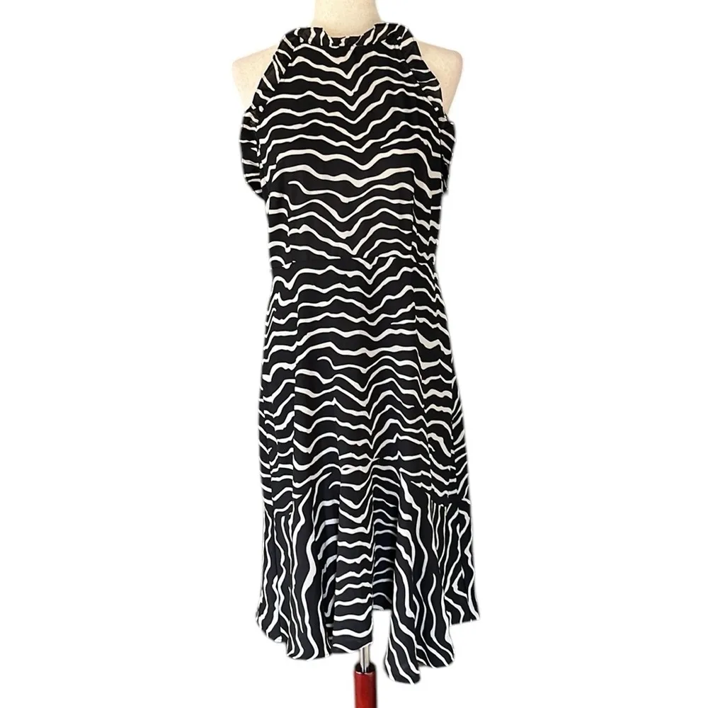 Who What Wear Midi Chic Zebra Print Halter Dress - Image 7