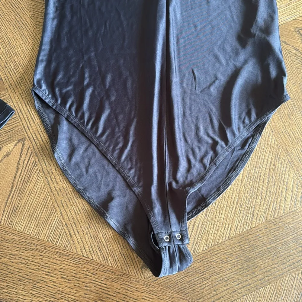 Farm Rio Black Long Sleeve Bodysuit, Size Large, $115 - Image 8