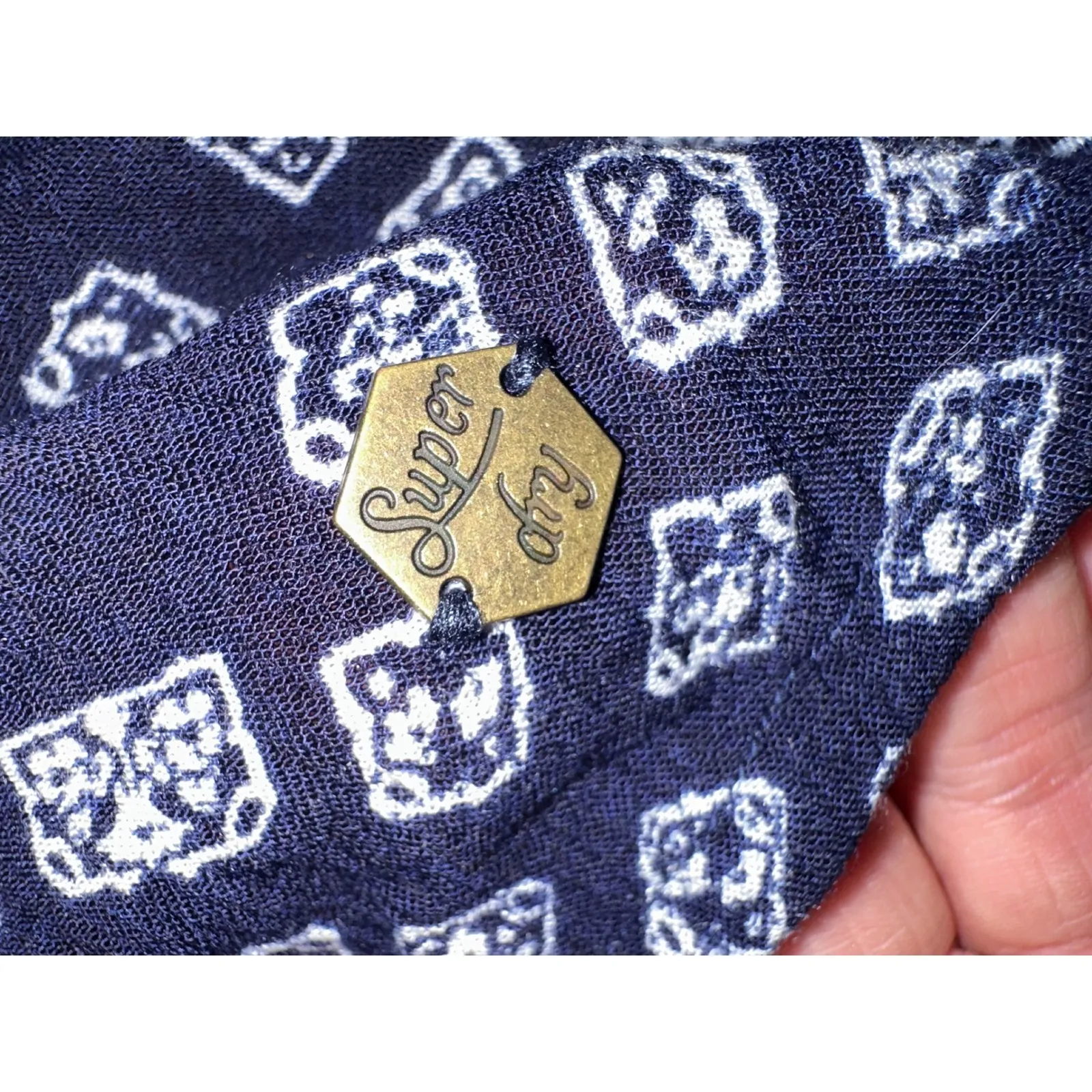 Superdry Womens Halter Dress Mini Sundress Navy White Bandana‎ Print Size 8 - Image 12