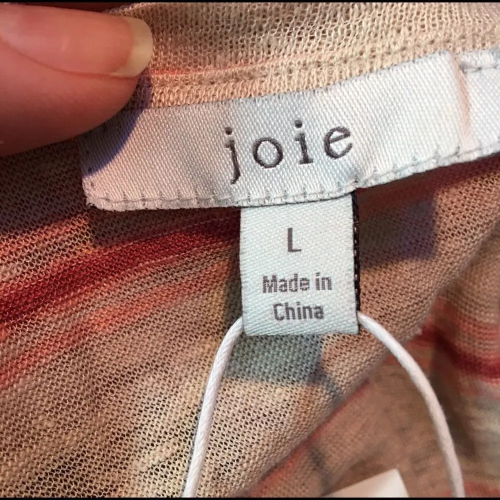 Joie Twist T-Back Linen Striped Top Size Large - Image 5