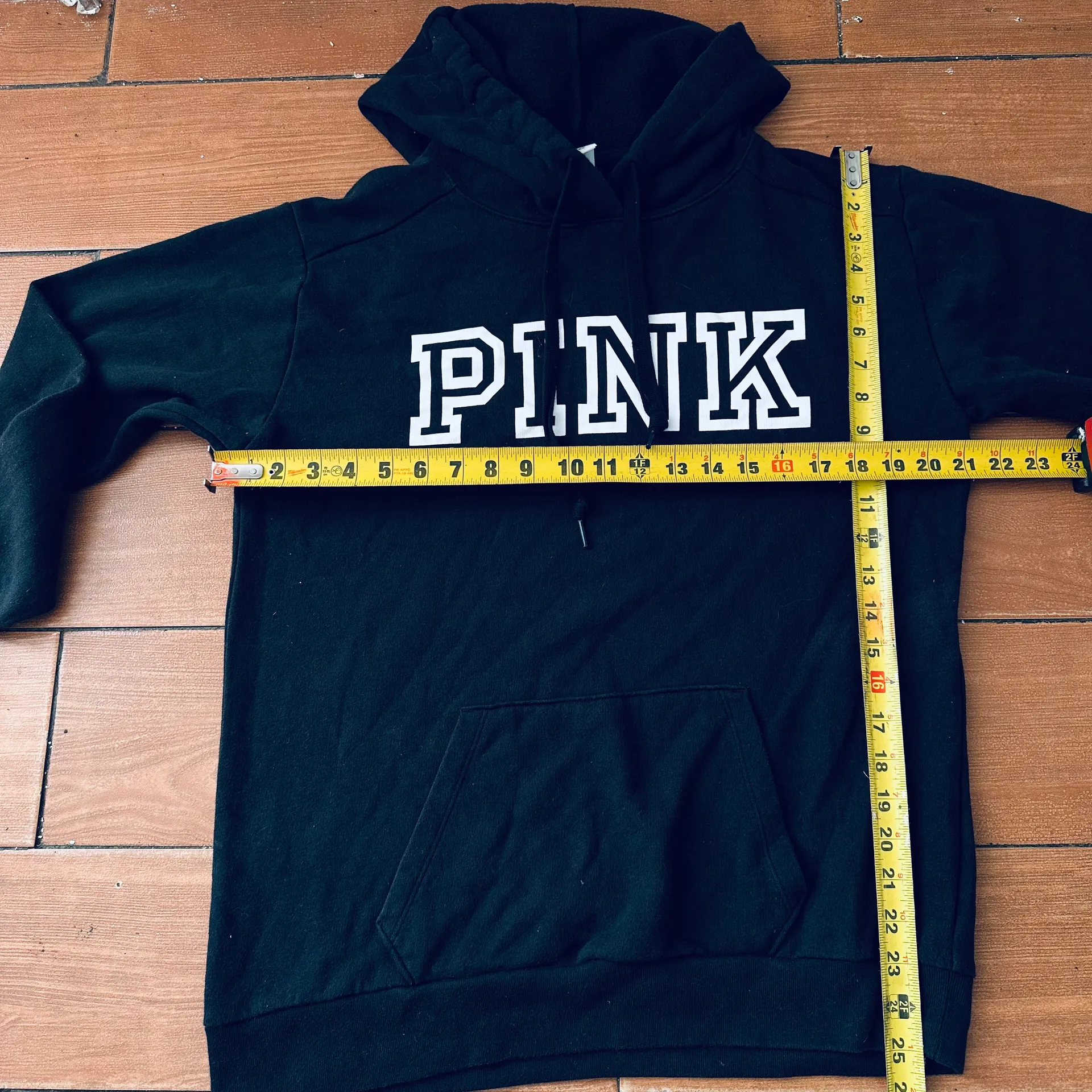 pink victoria secret black hoodie size S - Image 5
