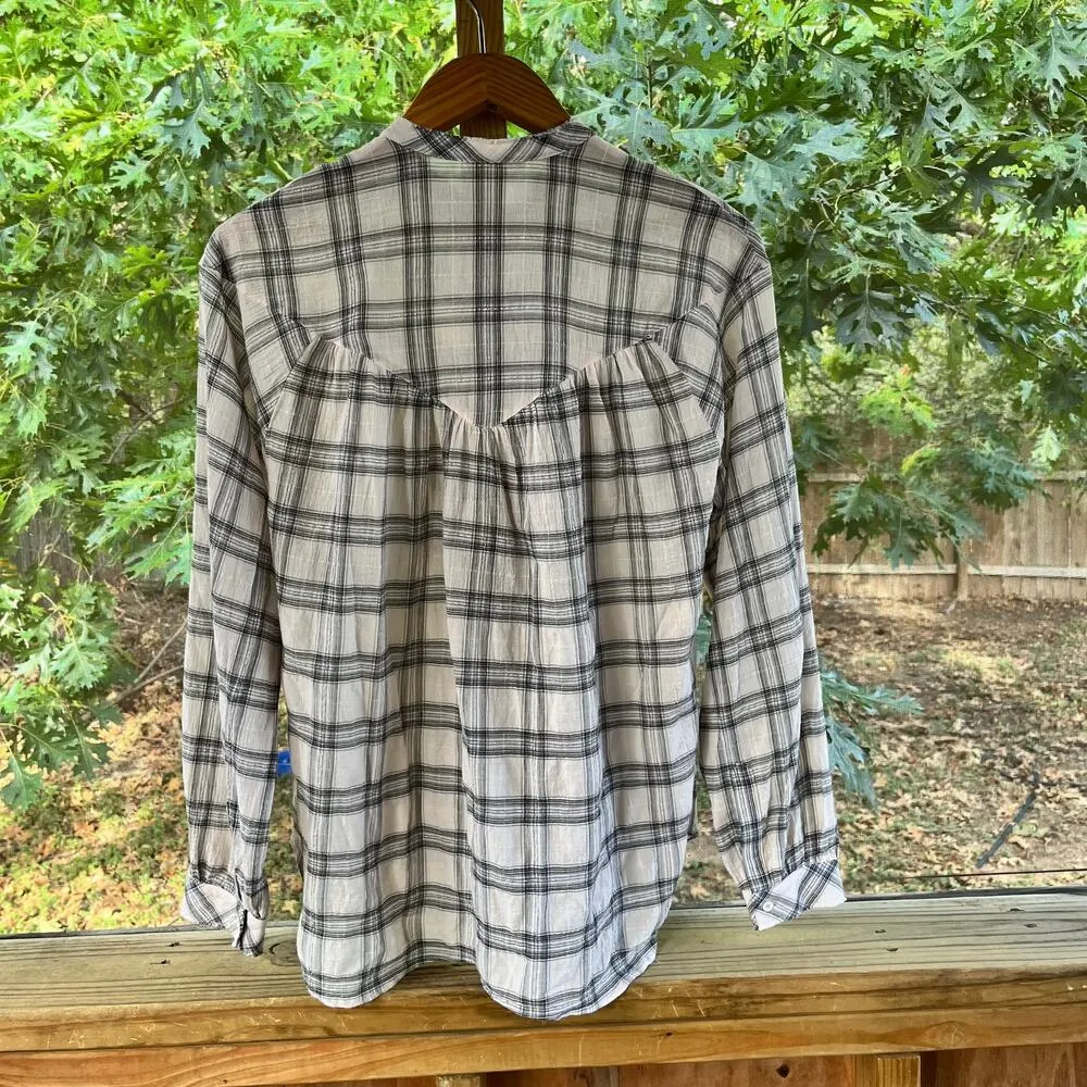 Rebecca Taylor Ivory And Black Pleated Blouse With Pink Glitter Accents Size 2 - Image 2