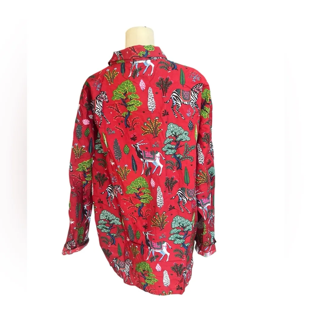 PRINTFRESH Antelope forest red sleep shirt size‎ large - Image 4