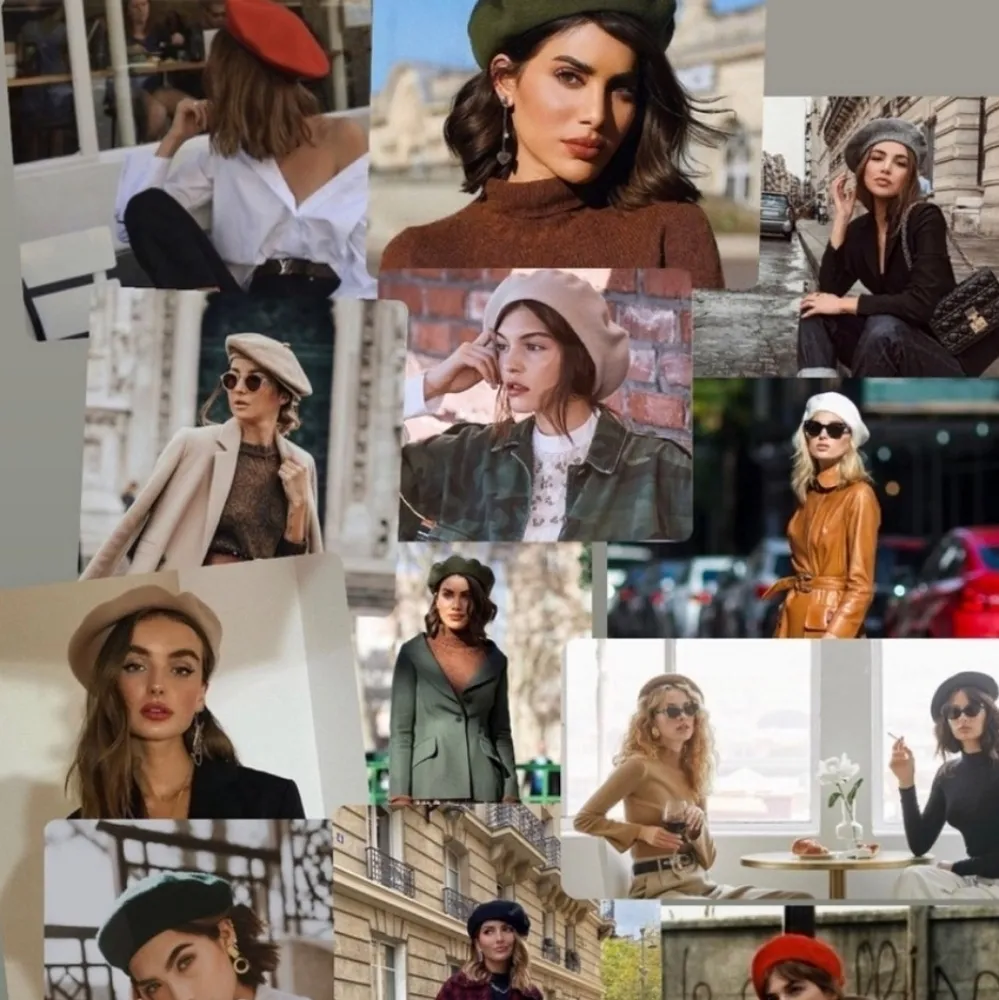 Red Wool Blend French Style Beret Hat - Image 2