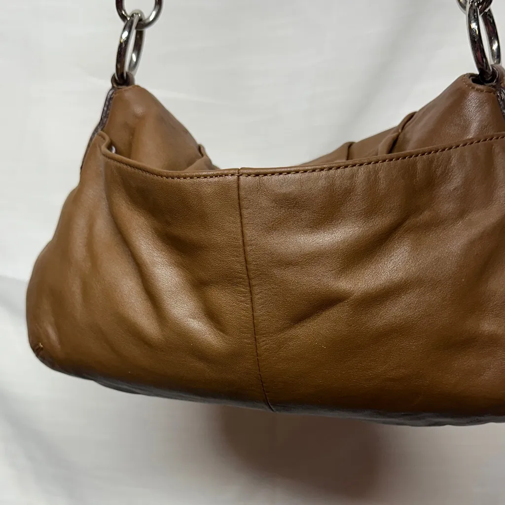 Coach Soho F17217 Vintage Brown Pleated  Leather w/Buckle Shoulder Bag - Image 2