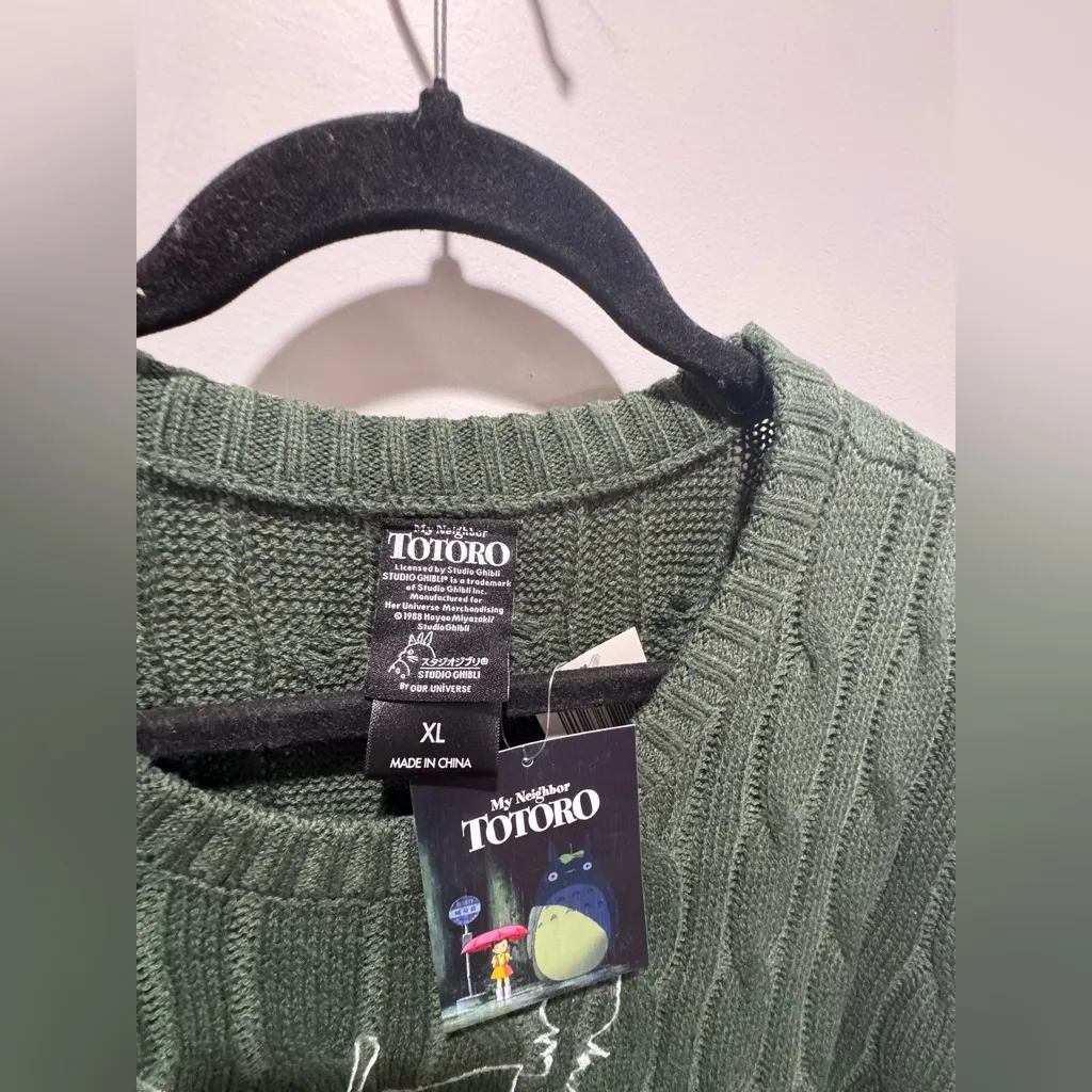 Studio Ghibli My Neighbor Totoro Embroidered Cable Knit Sweater - Image 4