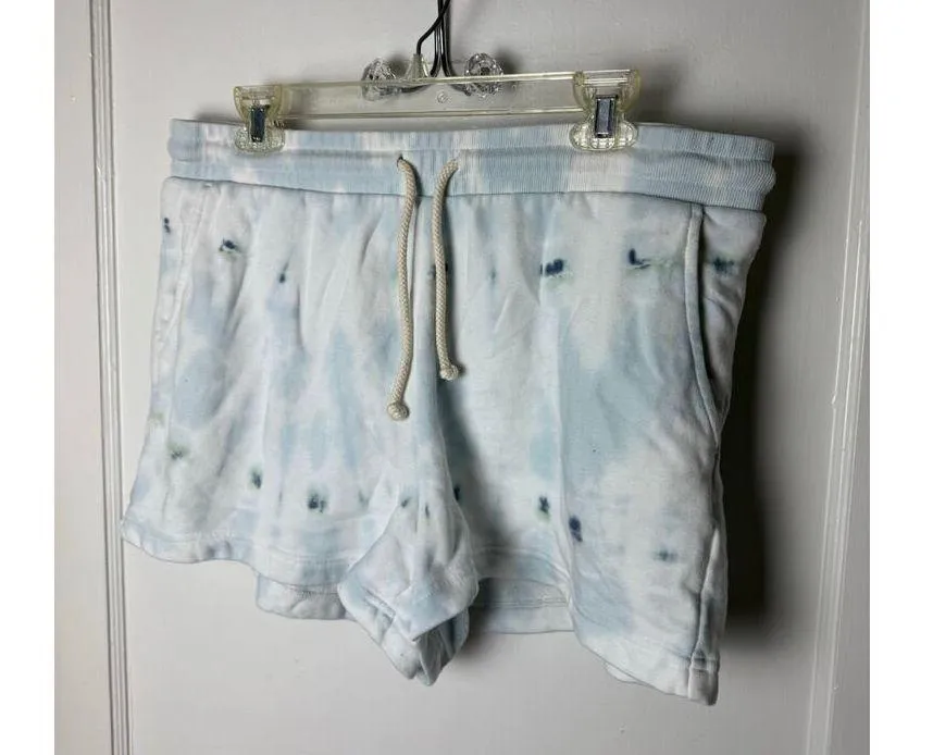 Lou & Grey Tie Dye Sweat Shorts Women's Large Blue White High Rise Lounge - Image 2