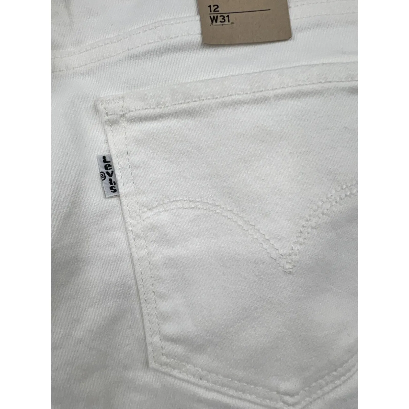 Levis 711 Women's White Studded Mid Rise Skinny Ankle Jeans Light Wash‎ 12 New - Image 6