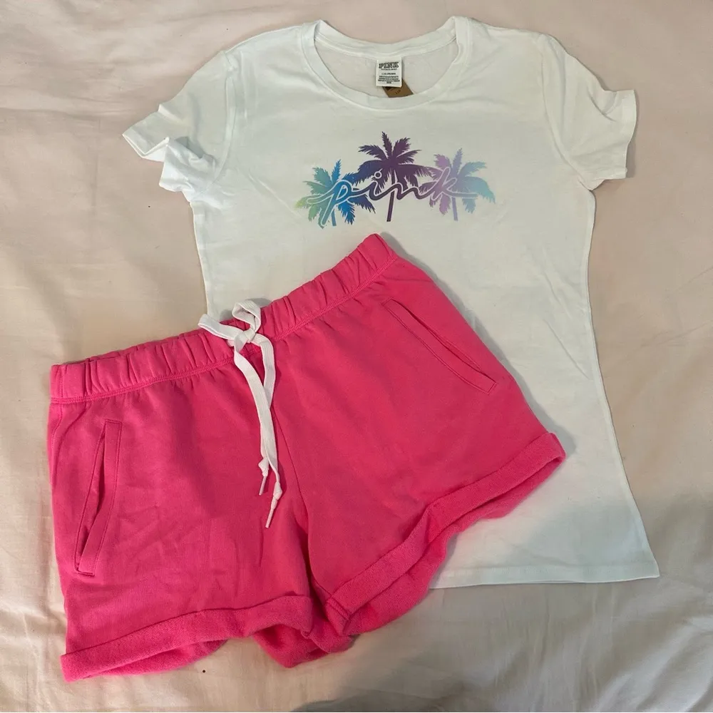 Victoria’s Secret PINK Campus T-Shirt and Boyfriend Shorts - Image 2