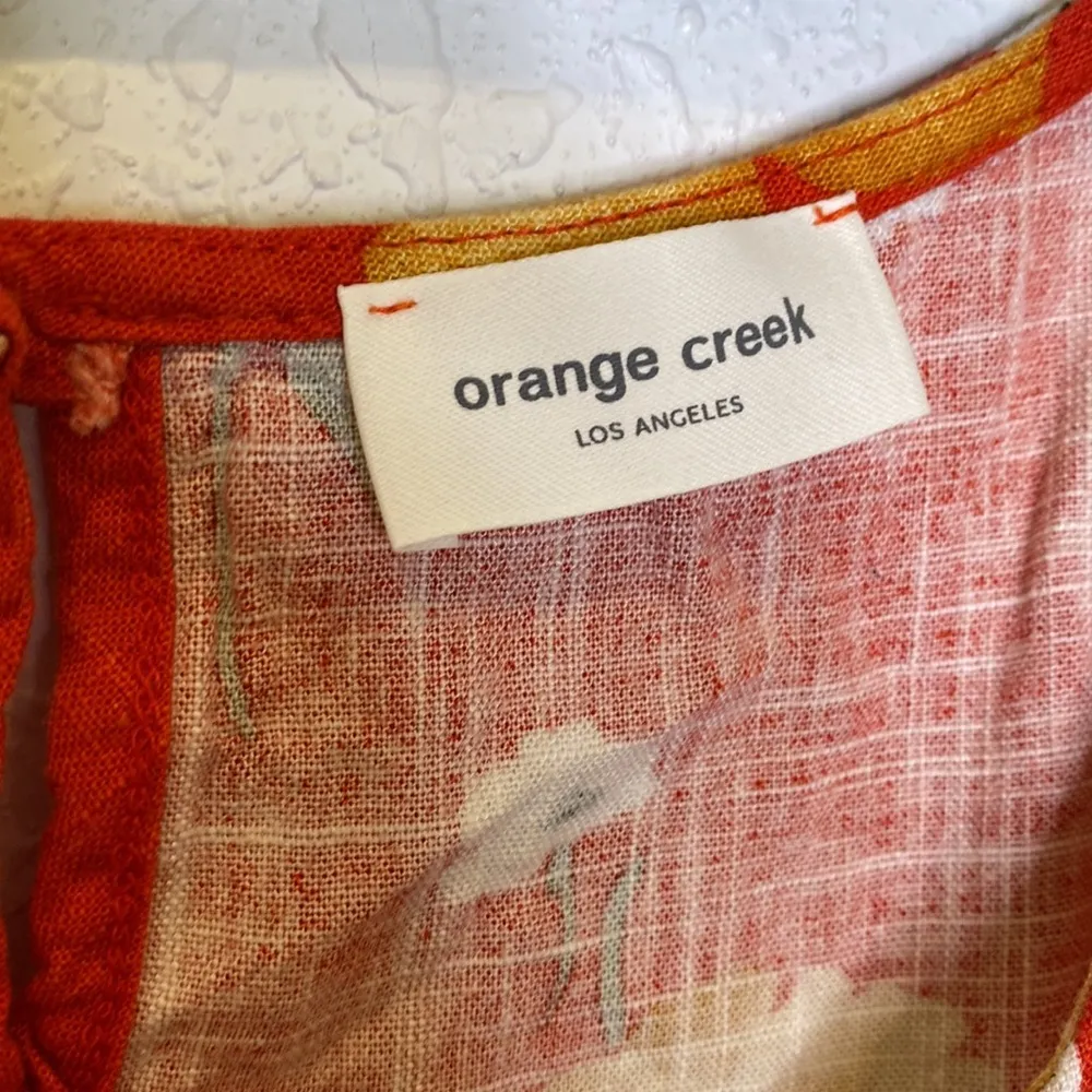 Orange Creek Los Angeles Floral Midi Dress Linen Boho Sz M Women’s Summer - Image 4