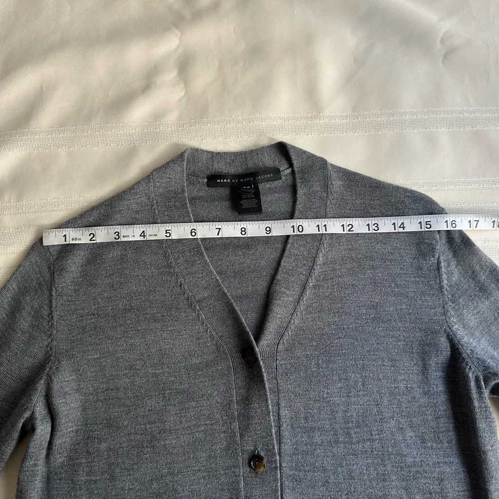 Marc By Marc Jacobs Heather Gray and Deep Blue Cardigan - Image 7