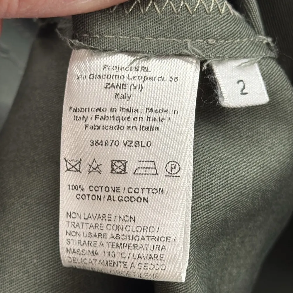 Tomas Maier Army Green Raw Edge Hem Slim Pencil Skirt Size 2 - Image 10