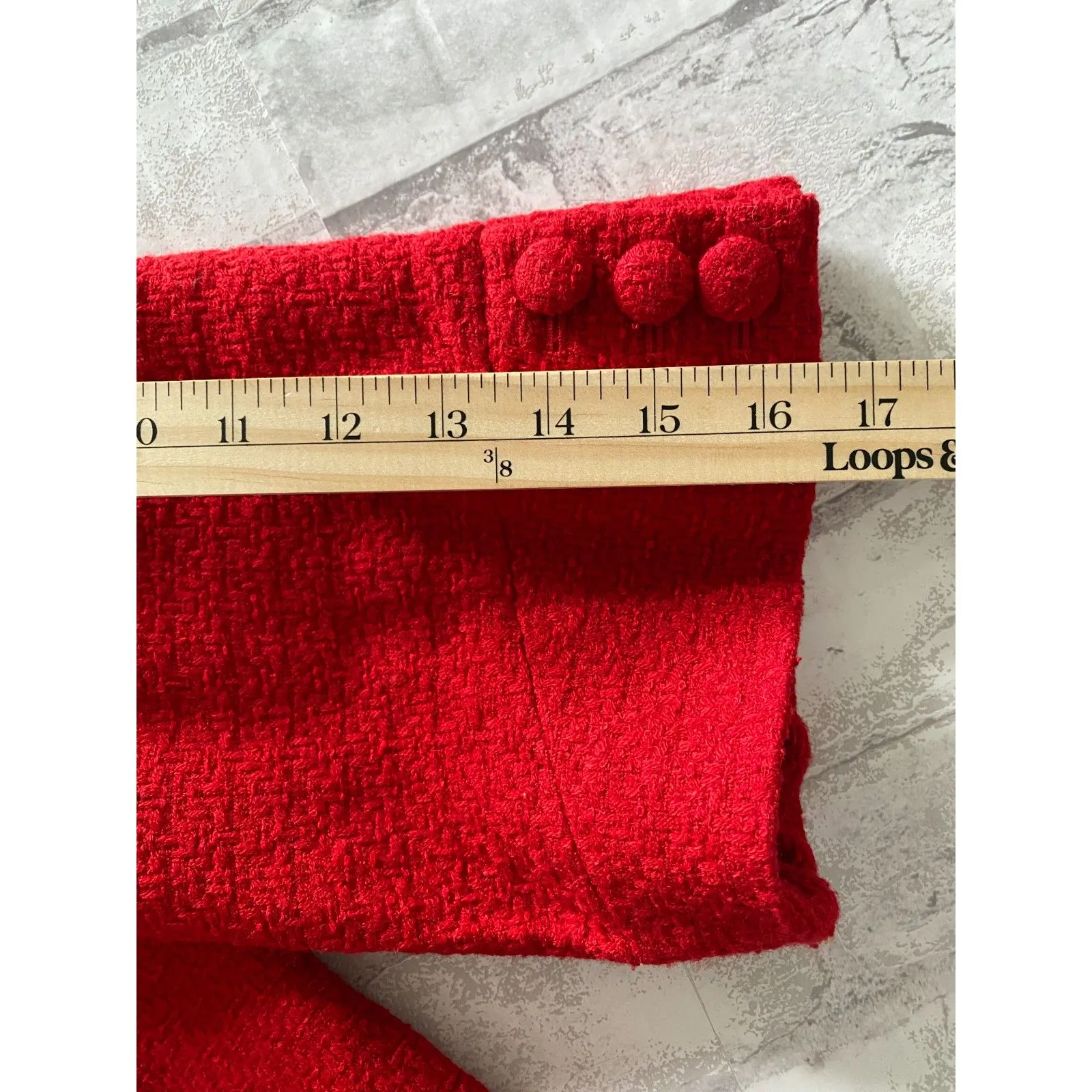 Chelsea & Theodore Red 3/4 Sleeve Lined Blazer Stylish Work Casual Jacket Sz L Size L - Image 8