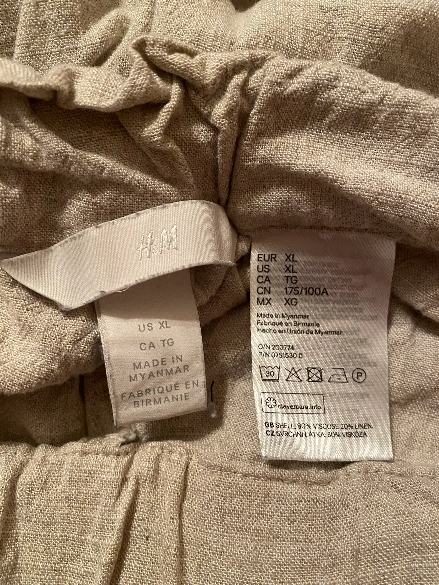 H&M Paper Bag Linen Shorts - Image 4