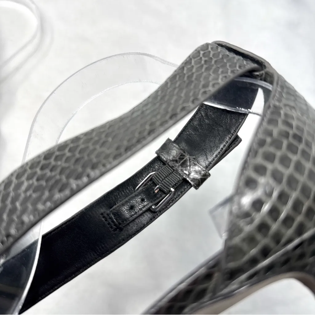 NEW Alexander Wang Marcelle Snakeskin Strappy Pointed Toe Pumps Heels Leather 40 - Image 8