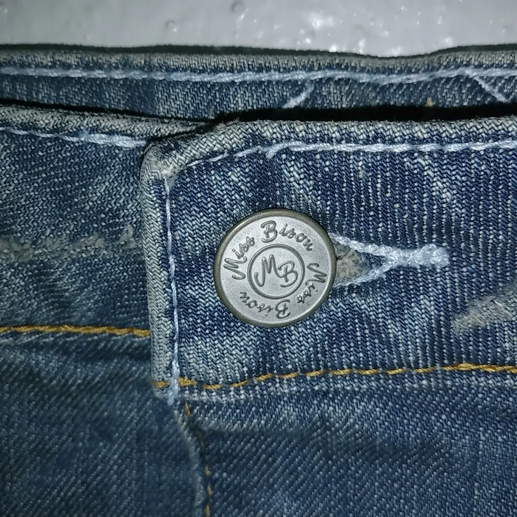 Miss Bisou S Y2K Stitched Star Flap Rivet Pockets Jeans Mini Skirt - Image 8