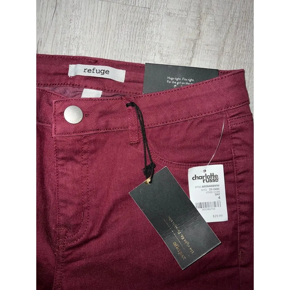 Refuge NWT maroon jeggings - Image 2