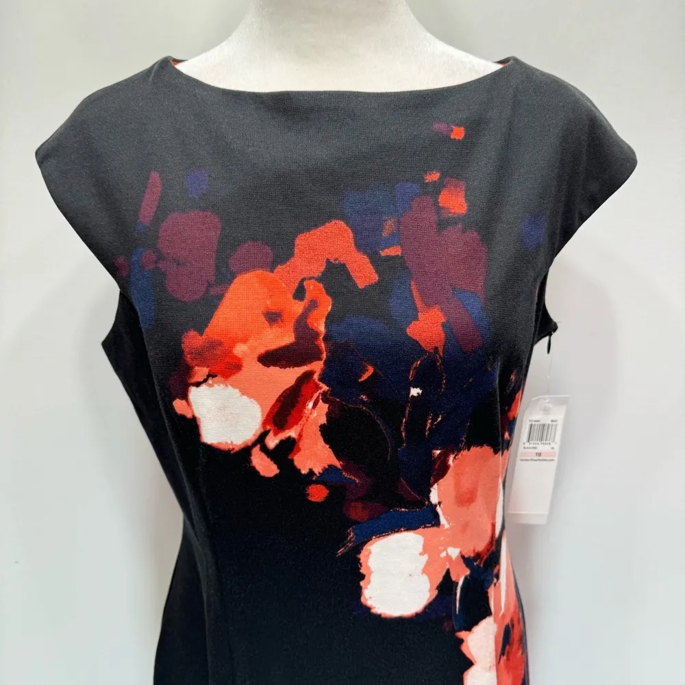 London Times ModCloth Thick Knit Floral Cap Sleeve Midi Shift Dress Size 10 NEW - Image 8