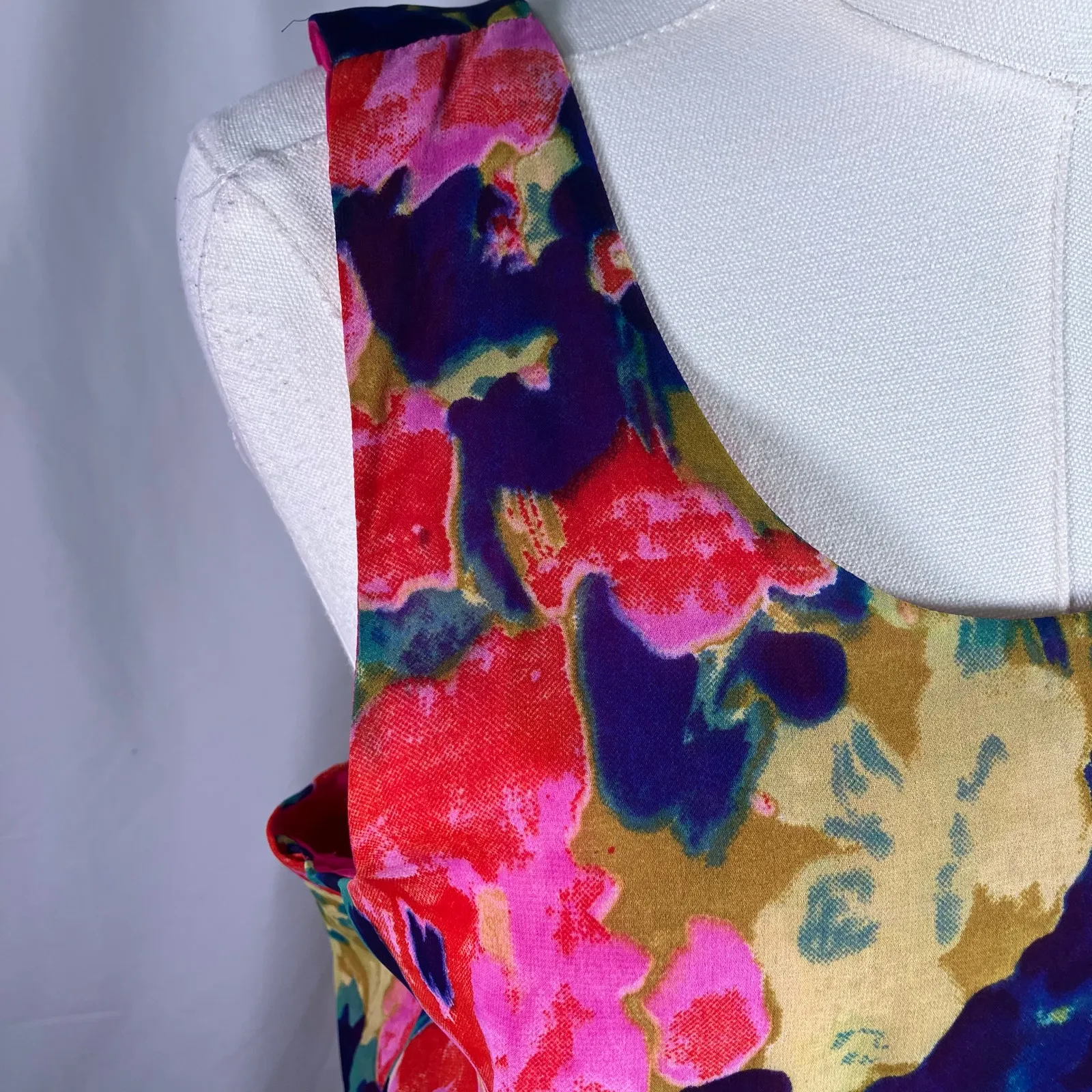 W118 by Walter‎ Baker Maxi Dress Large Multicolor Floral Sleeveless Lined - Image 4