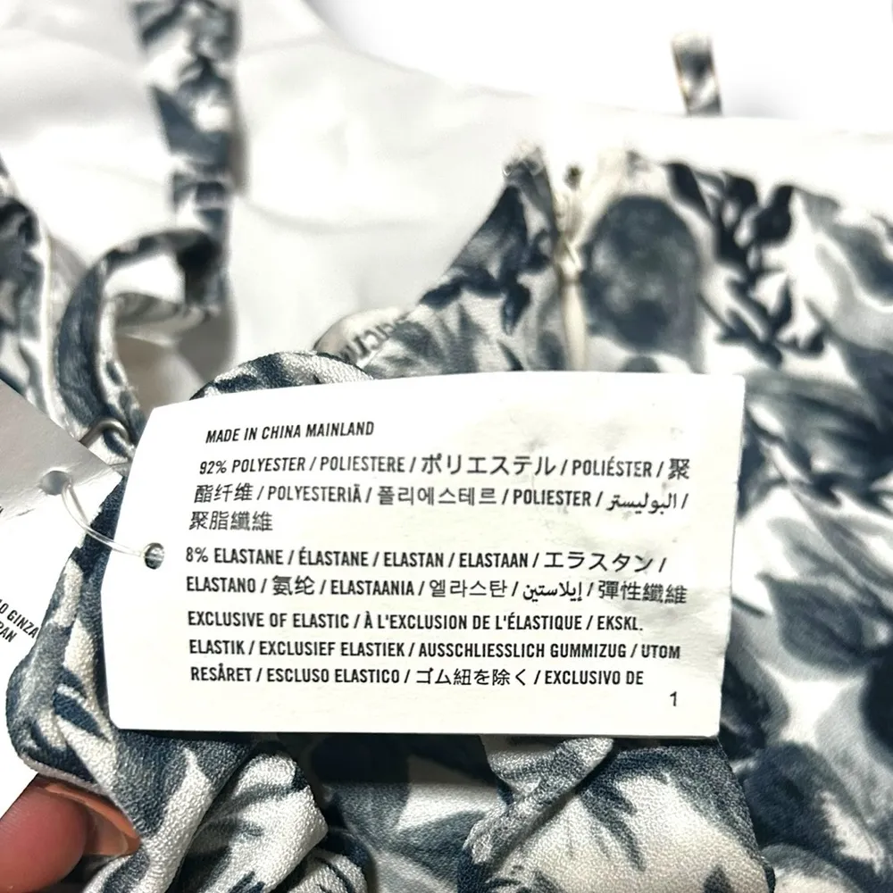 Abercrombie & Fitch Floral Mini Dress Size Small Blue White New with tags - Image 10